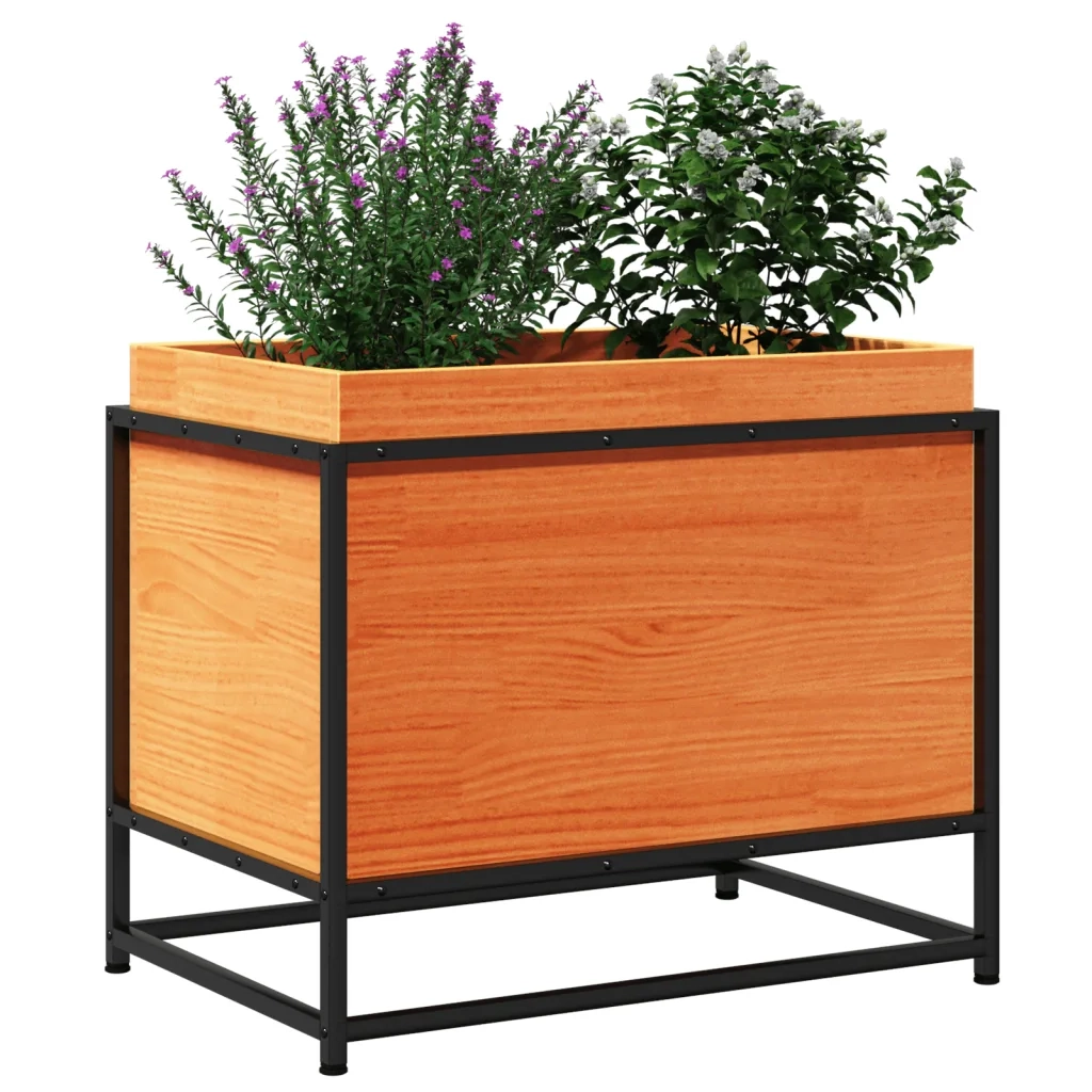 Fioriera Giardino Marrone Cera 60x50x40 cm Legno Massello Pino 847025