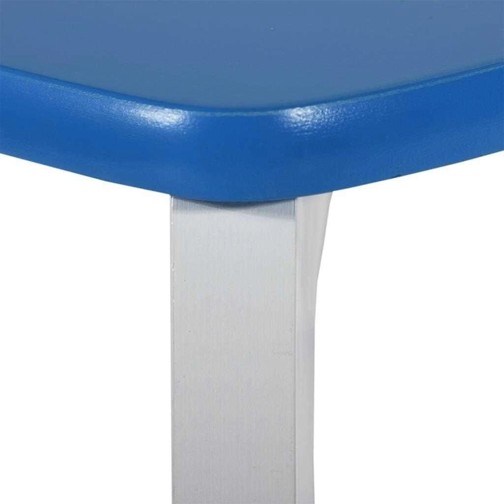 Set tavolo e 2 sgabelli in legno bianchi/blu 96x48x42 h cm