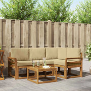Set di divani da esterno con cuscino 5 pcs Naturale e Beige 3366361