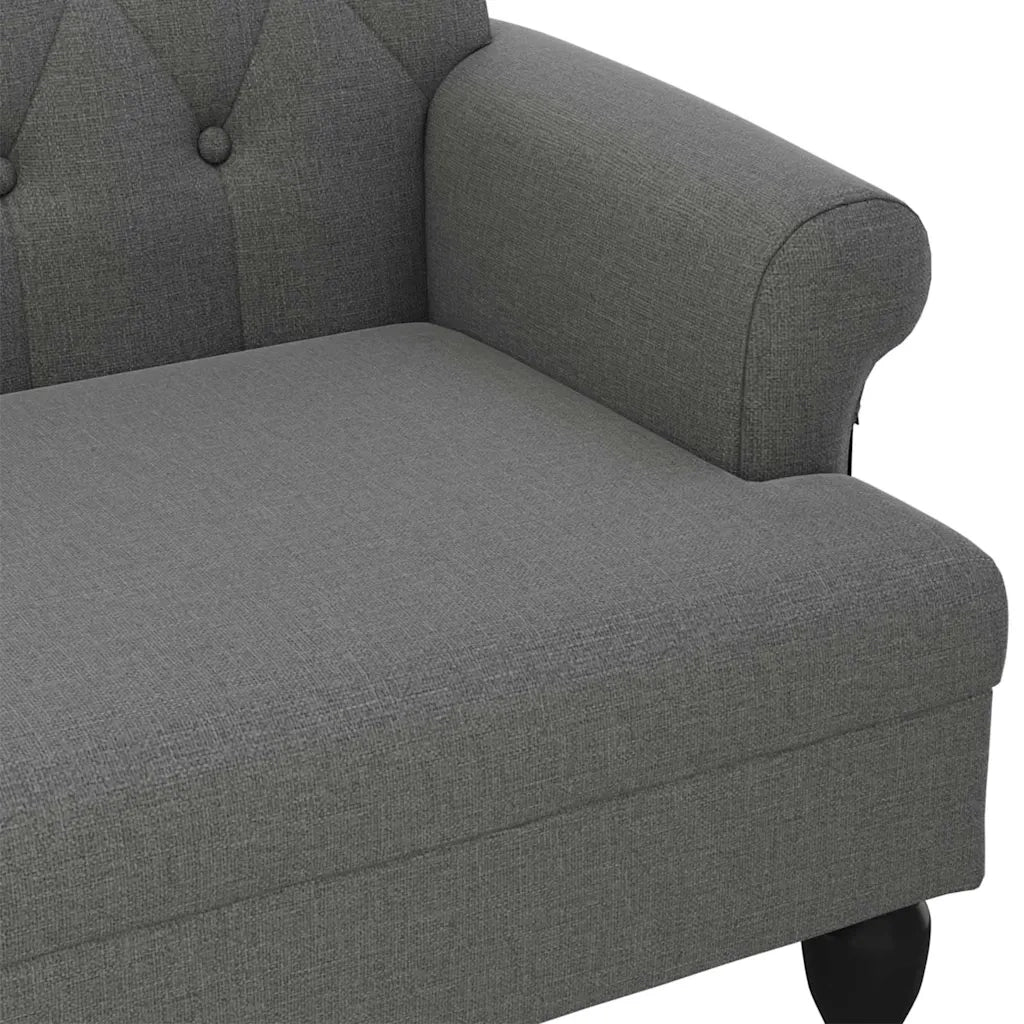 Panca con schienale grigio scuro 120x62x75,5 cm in tessuto CFW6990908