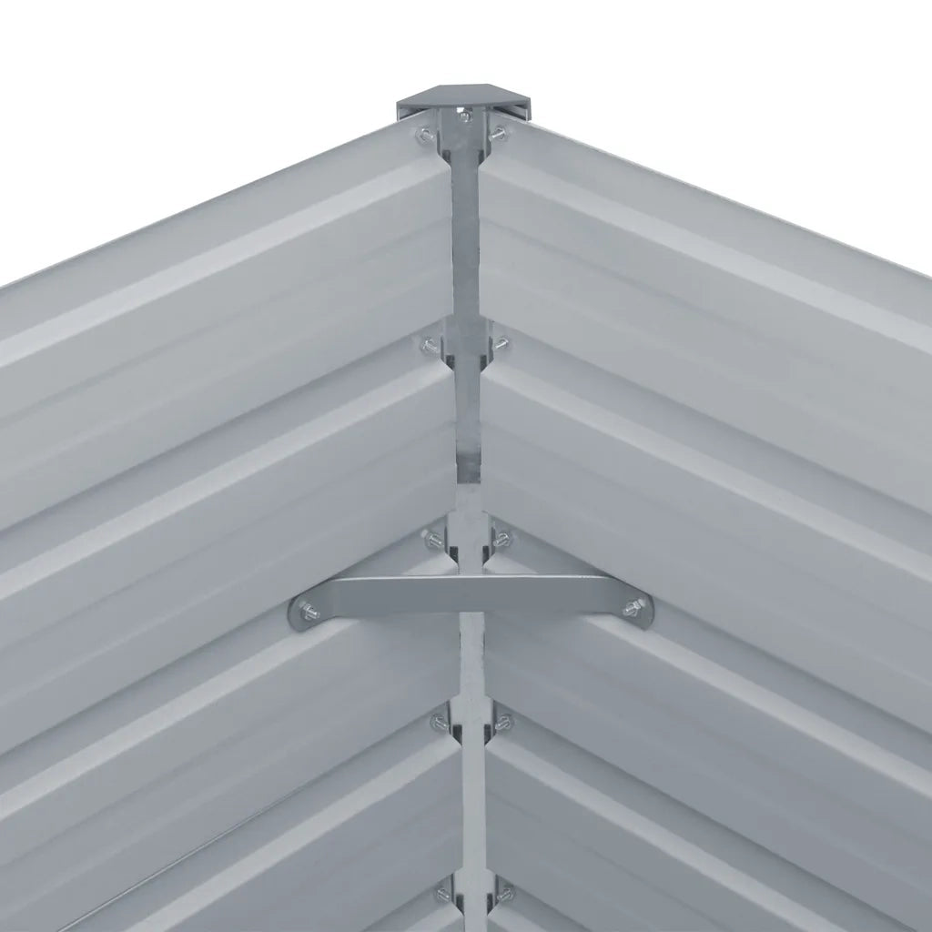 Letto di Coltura Rialzato 129x129x45 cm Acciaio Zincato Grigio 42405