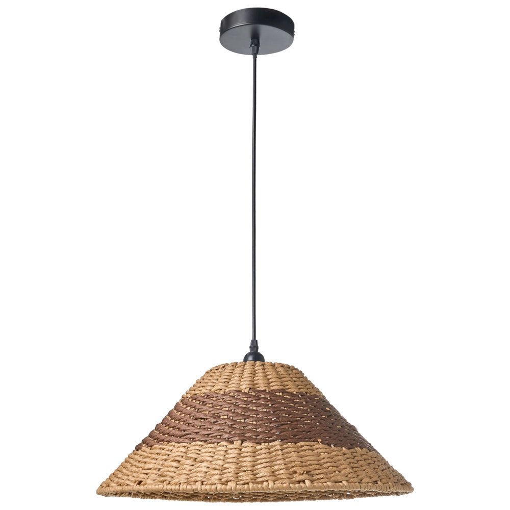 Lampada a sospensione Corda di carta naturale Plafoniera con paralume intrecciato Sala da pranzo Soggiorno Stile Boho