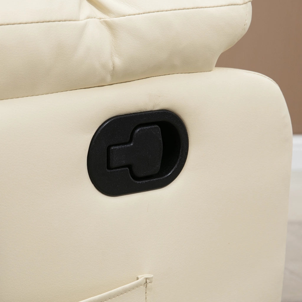 POLTRONA MASSAGGIO Reclinabile 94x99x99 cm Pelle sintetica Crema