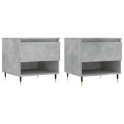 2 pz Tavolini salotto | Tavolino da caff¨¨ | Tavolino da Soggiorno Grigio Cemento 50x46x50 Legno Multistrato