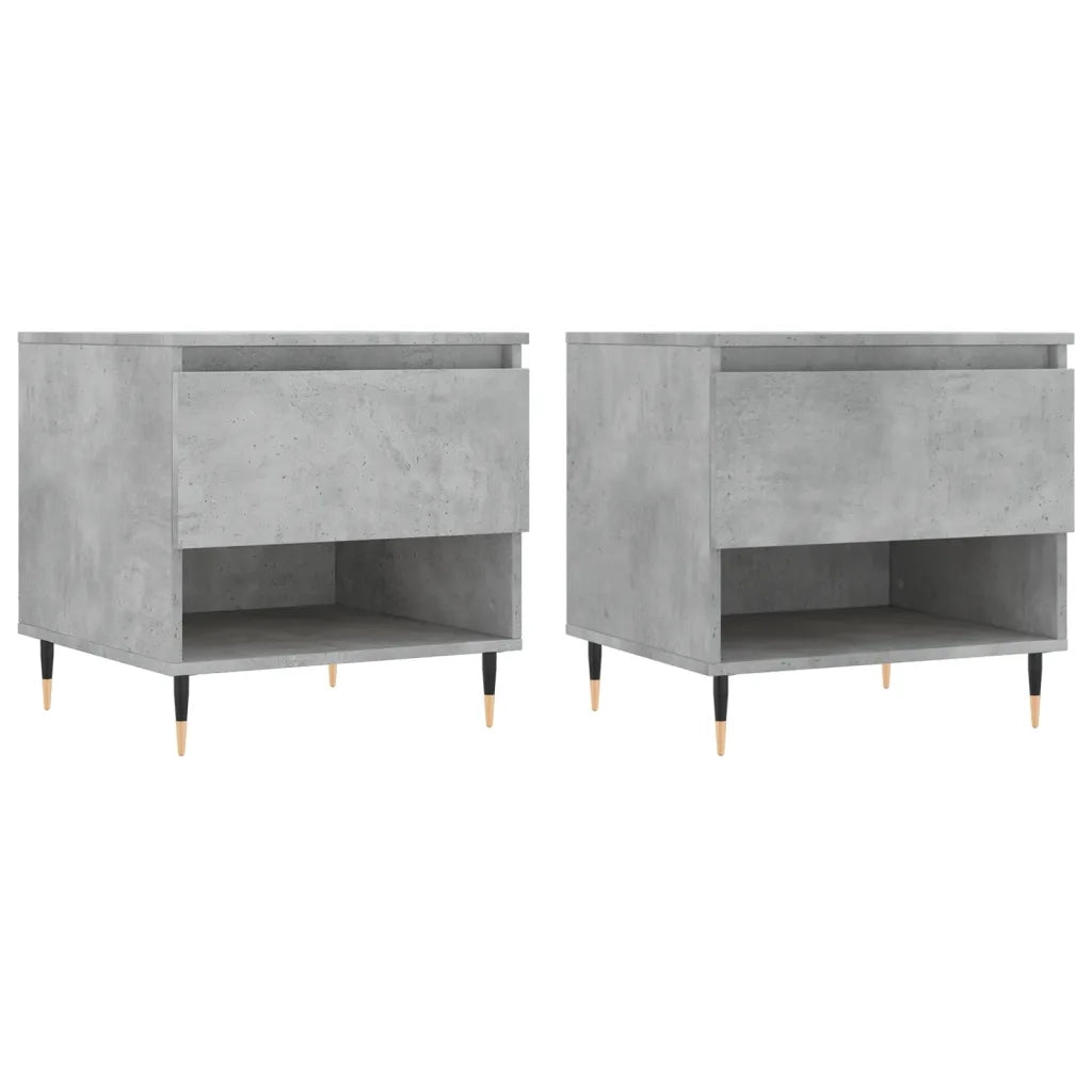 2 pz Tavolini salotto | Tavolino da caff¨¨ | Tavolino da Soggiorno Grigio Cemento 50x46x50 Legno Multistrato