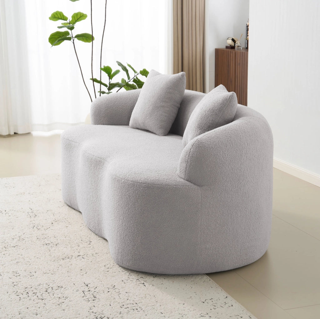 Divanetto 2 posti 67x61x48 cm grigio chiaro; schiuma e molle con cuscini