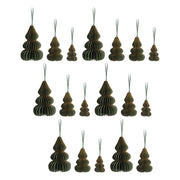 Set di 19 palline natalizie in carta a nido d'ape verde Ornamenti da appendere Decorazioni 3D per Natale