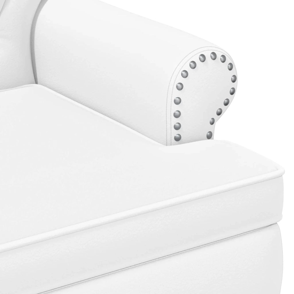 Loveseat con bottoni imbottiti Bianco 120 x 65 x 77 cm 42041863