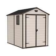 Casetta da giardino Cranbrook, Capanno da esterno, Rimessa da giardino, Ripostiglio per attrezzi, 186x237 h227 cm, Beige