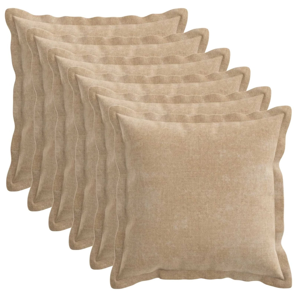 Federa 6 pz HOUTEN Tortora 40 x 40 cm Tessuto Chenille 916865