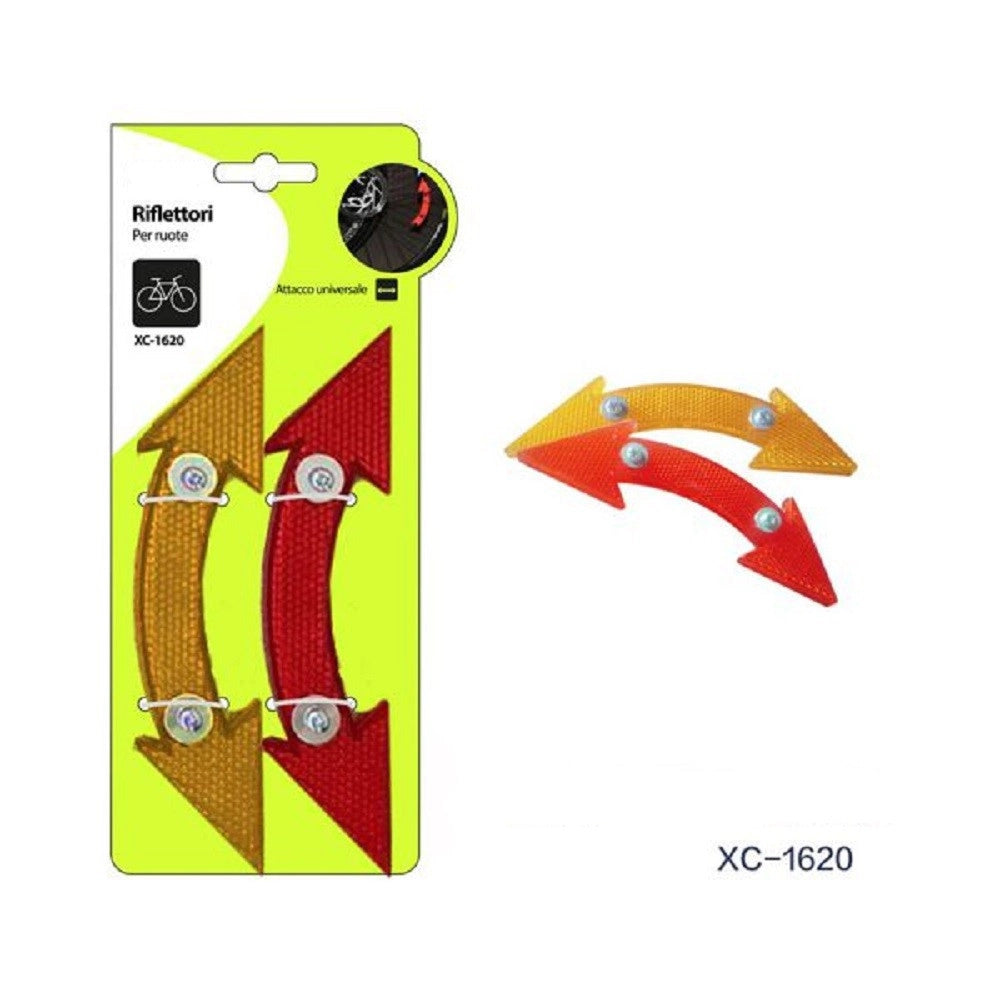 Trade Shop - Riflettori Catarifrangenti Forma Frecce Per Ruote Bici Attacco Universale Xc1620 -