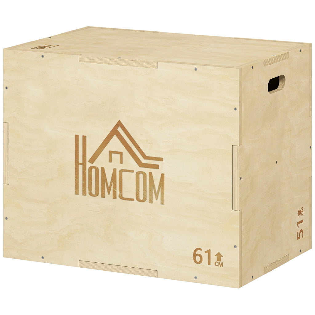Scatola Plyometrica in Legno 3 Altezze ¨C Zephmum ¨C 61x51x76cm