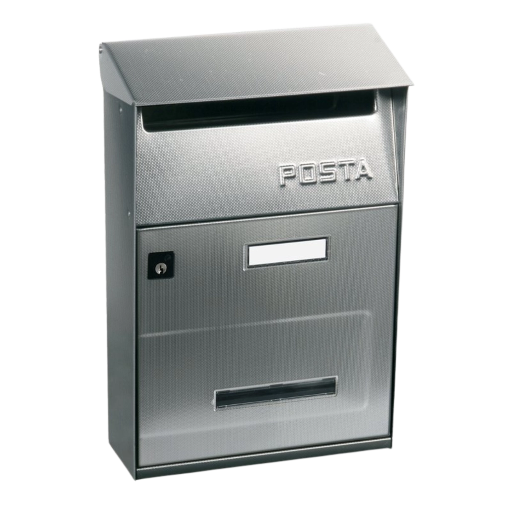ALUBOX FT Cassetta Postale Da Esterno 32,5X22X11 Cm Cassetta Posta Con Tettuccio Superiore Cassetta Lettere Prelievo Frontale Cassetta Della Posta Formato Lettera COLORE: GOFFRATO