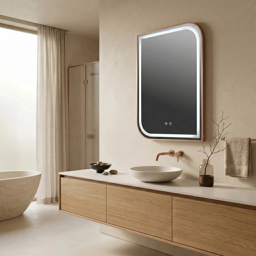 Specchio Led Zone 80x60 Brush Rose Gold