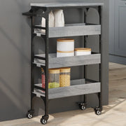 Carrello da Cucina-Scaffale per Cucina Grigio Sonoma 53x20x76 cm Legno Multistrato