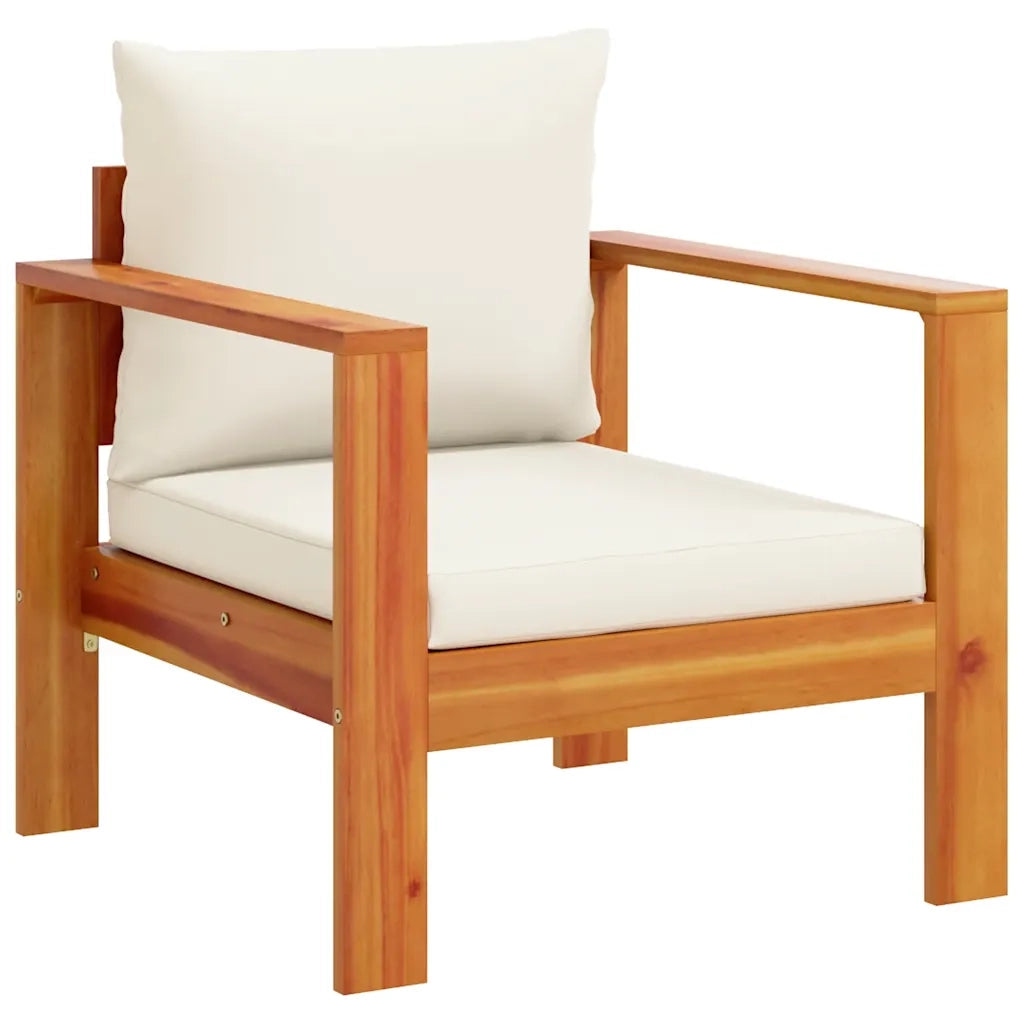 Sedia da Giardino con Cuscini in Legno Massello di Acacia CFW4192812
