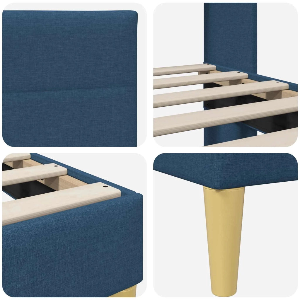 Struttura del letto con testiera Blu 120 x 200 cm Tessuto 42027581