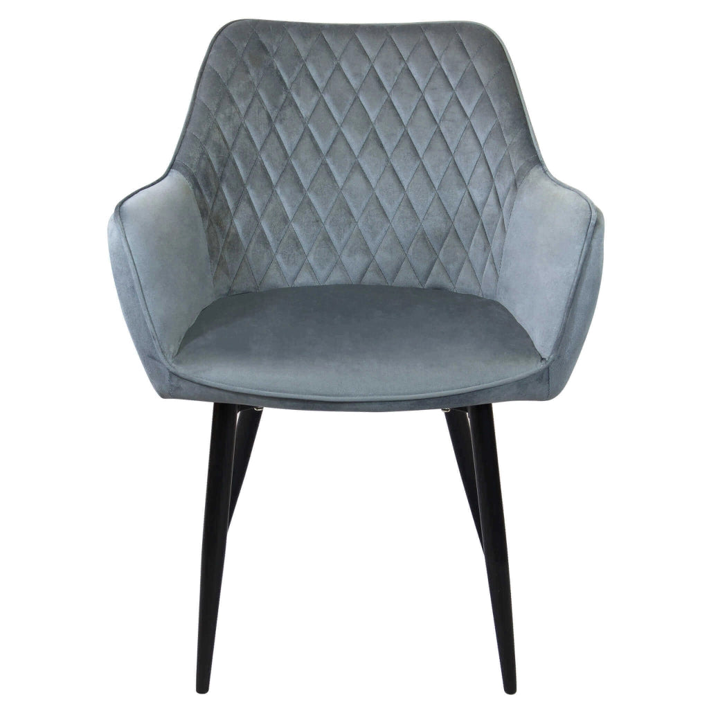 Poltrona per Sala da Pranzo in Velluto Metallo cm 48x62x83 - CALLIOPE