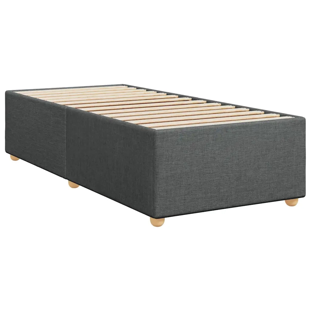 Giroletto a Molle con Materasso Grigio Scuro 90x190 cm Tessuto