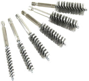 Set di pennelli per fori in acciaio inossidabile per martelli a percussione - Diverse misure - Pennello di pulizia con pennello a filo cilindrico - 6 pezzi