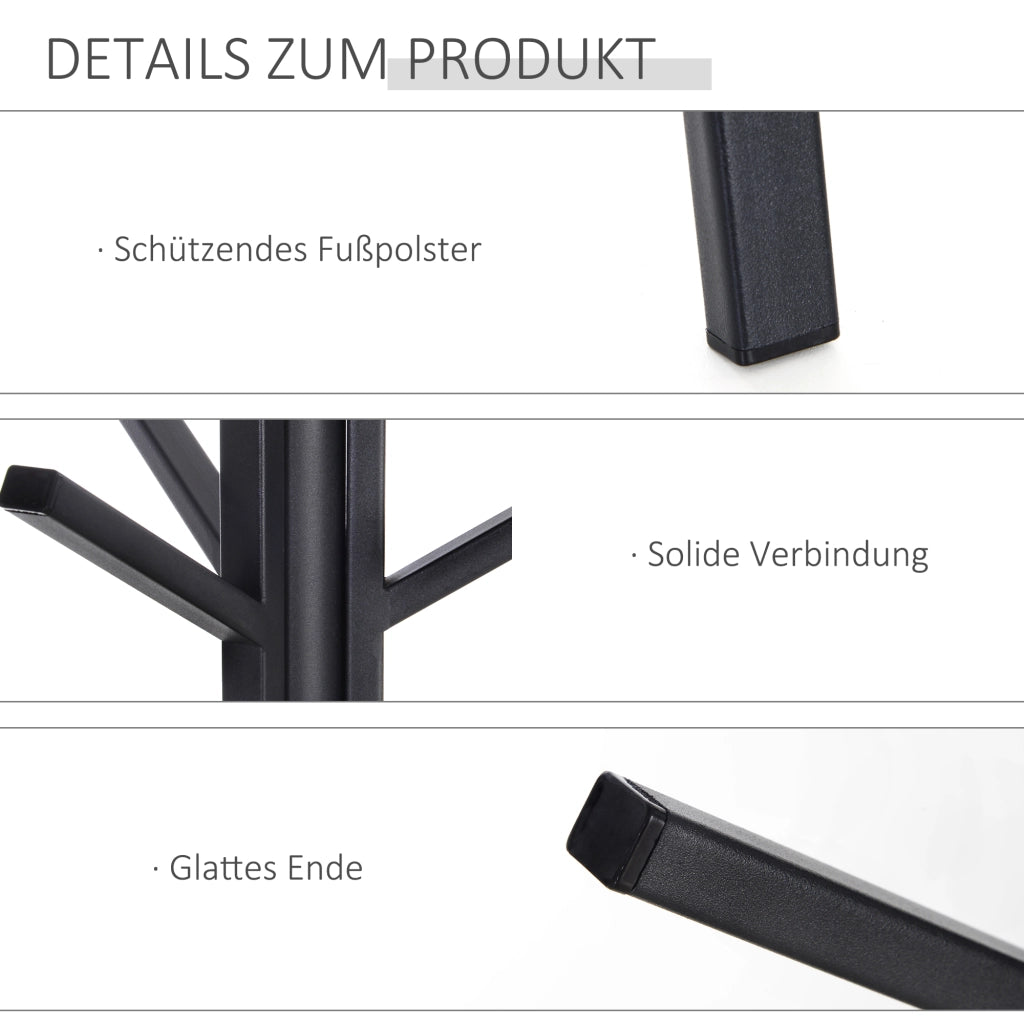 Appendiabiti, appendiabiti autoportante, supporto per abiti, 180 cm, metallo nero, elegante appendiabiti da ingresso per ordine e raffinatezza