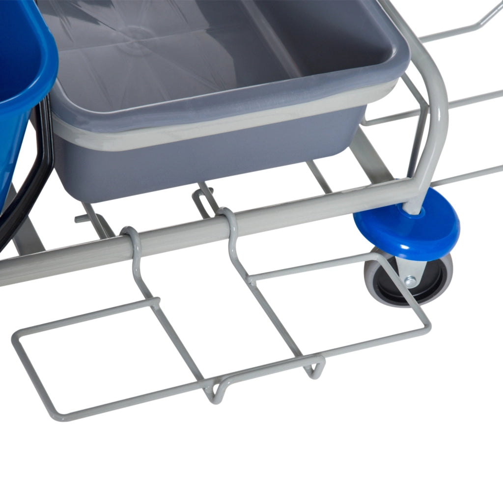 Carrello per Pulizie con 4 Secchi e Borsa ¨C Zephmum ¨C Grigio 118x73x103cm