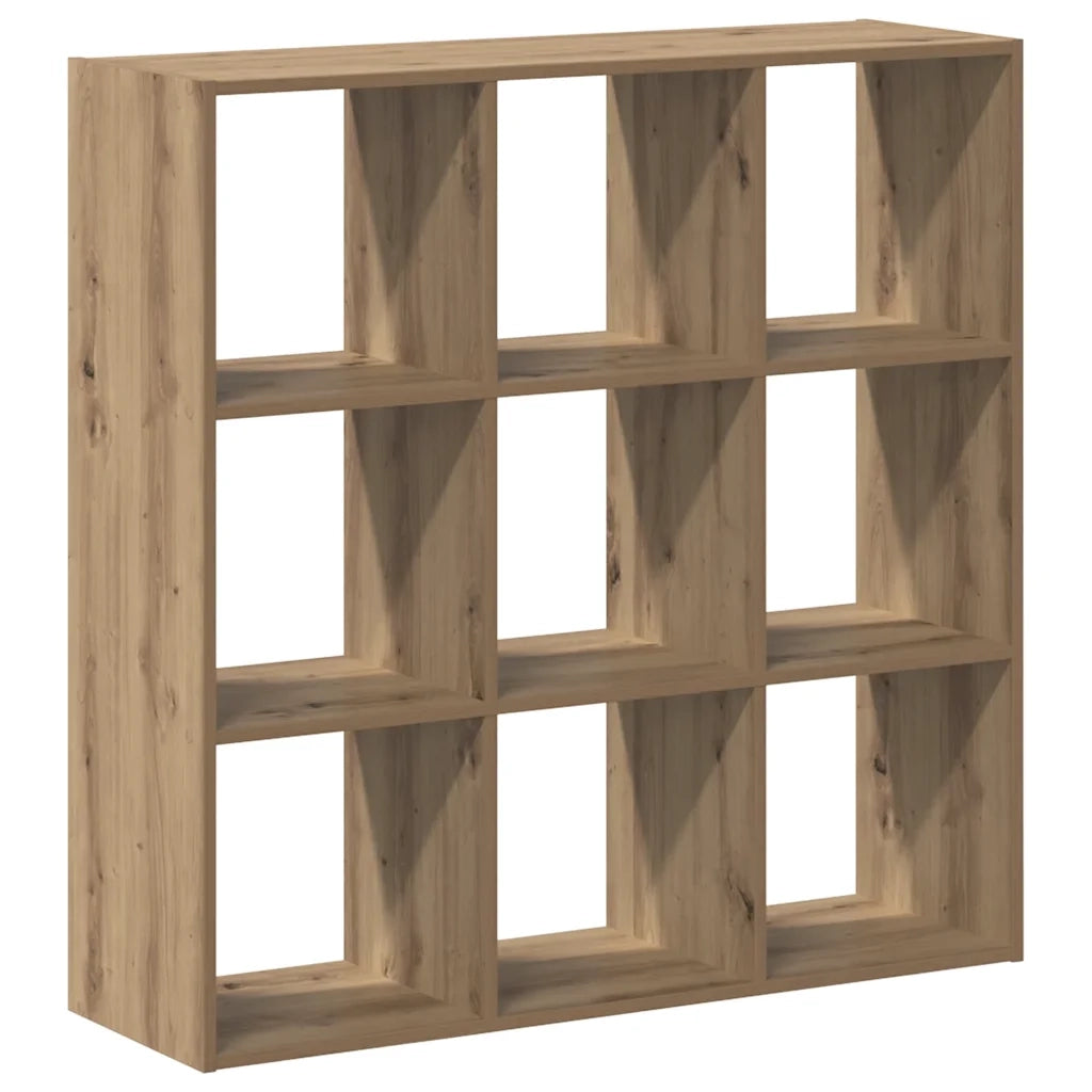 Libreria-Scaffale per Libri-Mobile di Stoccaggio Rovere Artigianale 102x32x102 cm in Legno Multistrato