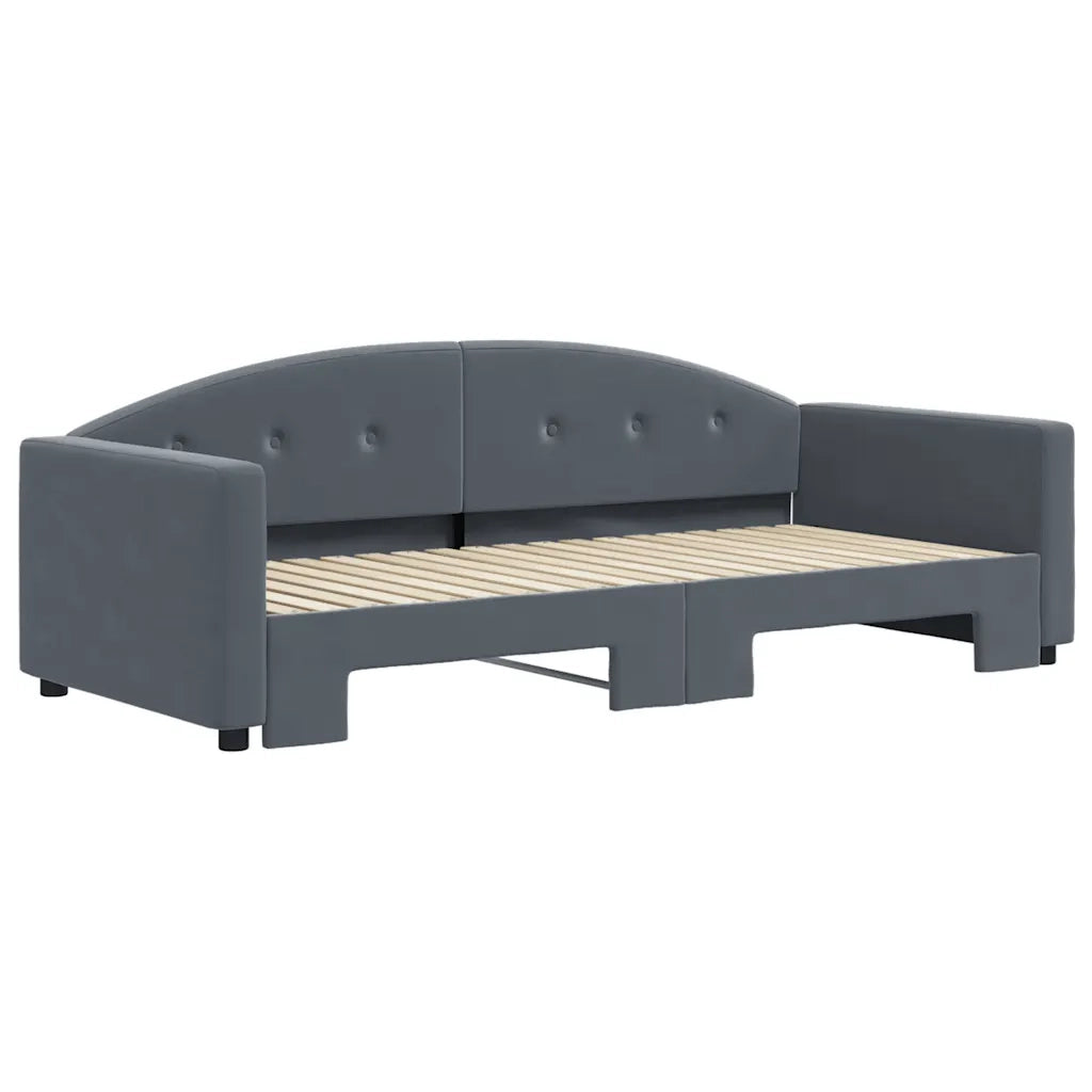 Divano Letto con Letto Estraibile-Sofa Letto-Daybed Grigio Scuro 90x190cm Velluto 898795