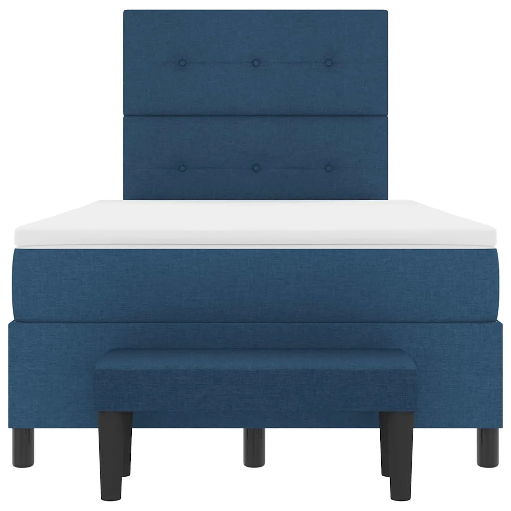 Letto a molle con testiera Blu 120 x 190 cm Tessuto 3344057