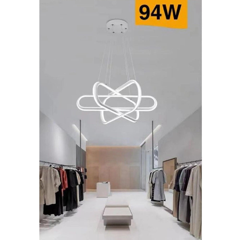 Trade Shop - Lampadario Led Moderno Lampada A Sospensione 94w Bianca Luce 4000k 3000k 6500k A49 - -bianco Freddo      -
