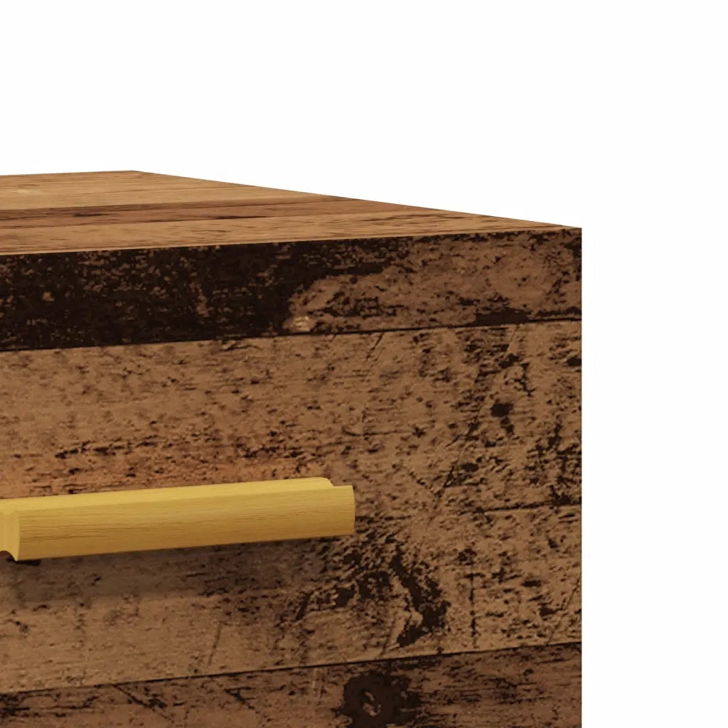 Comodini a Muro 2 pz Legno Antico 35x35x20 cm 857064