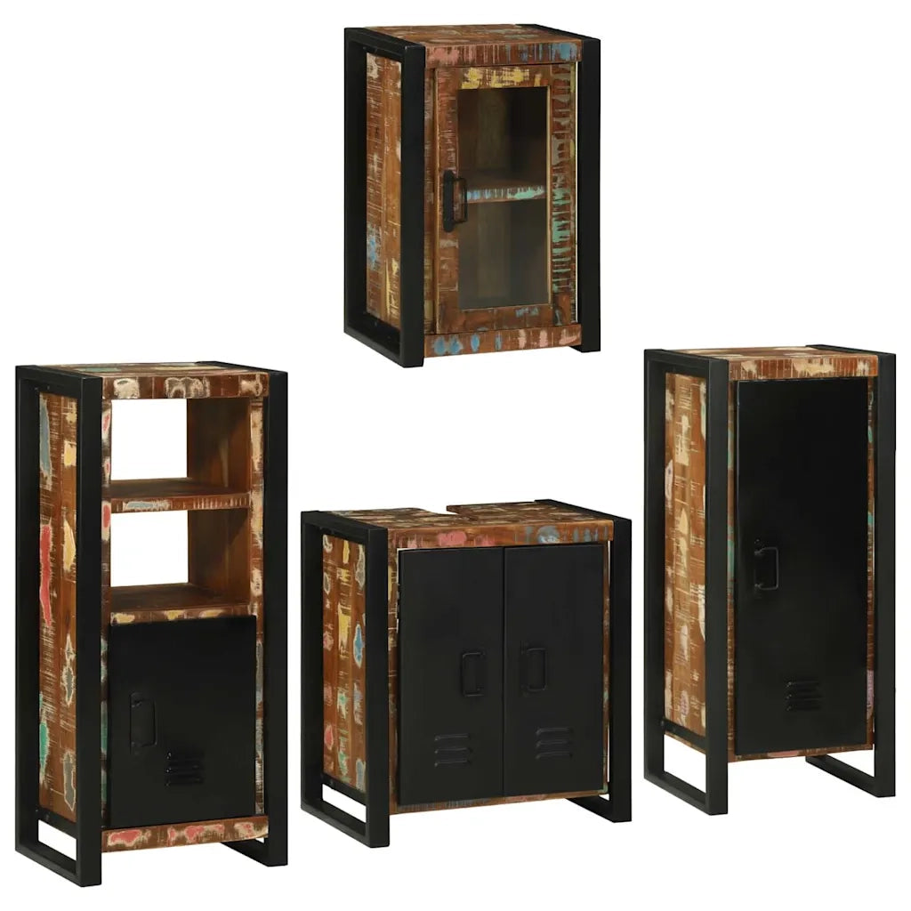 Set di mobili per il bagno 4 pcs Legno massello riciclato