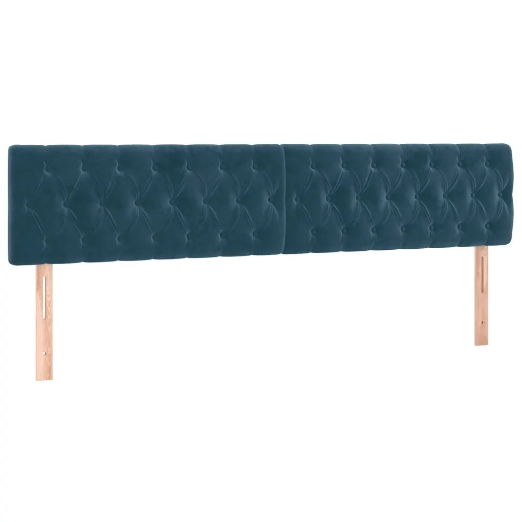Letto a Molle con Materasso e LED Blu Scuro 200x200 cm