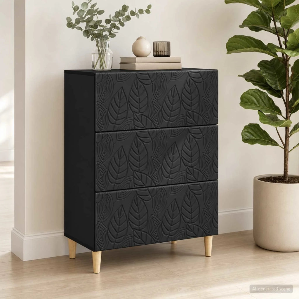 Mobile con Cassetti Nero 66 x 34,5 x 90 cm Legno ingegnerizzato 895066