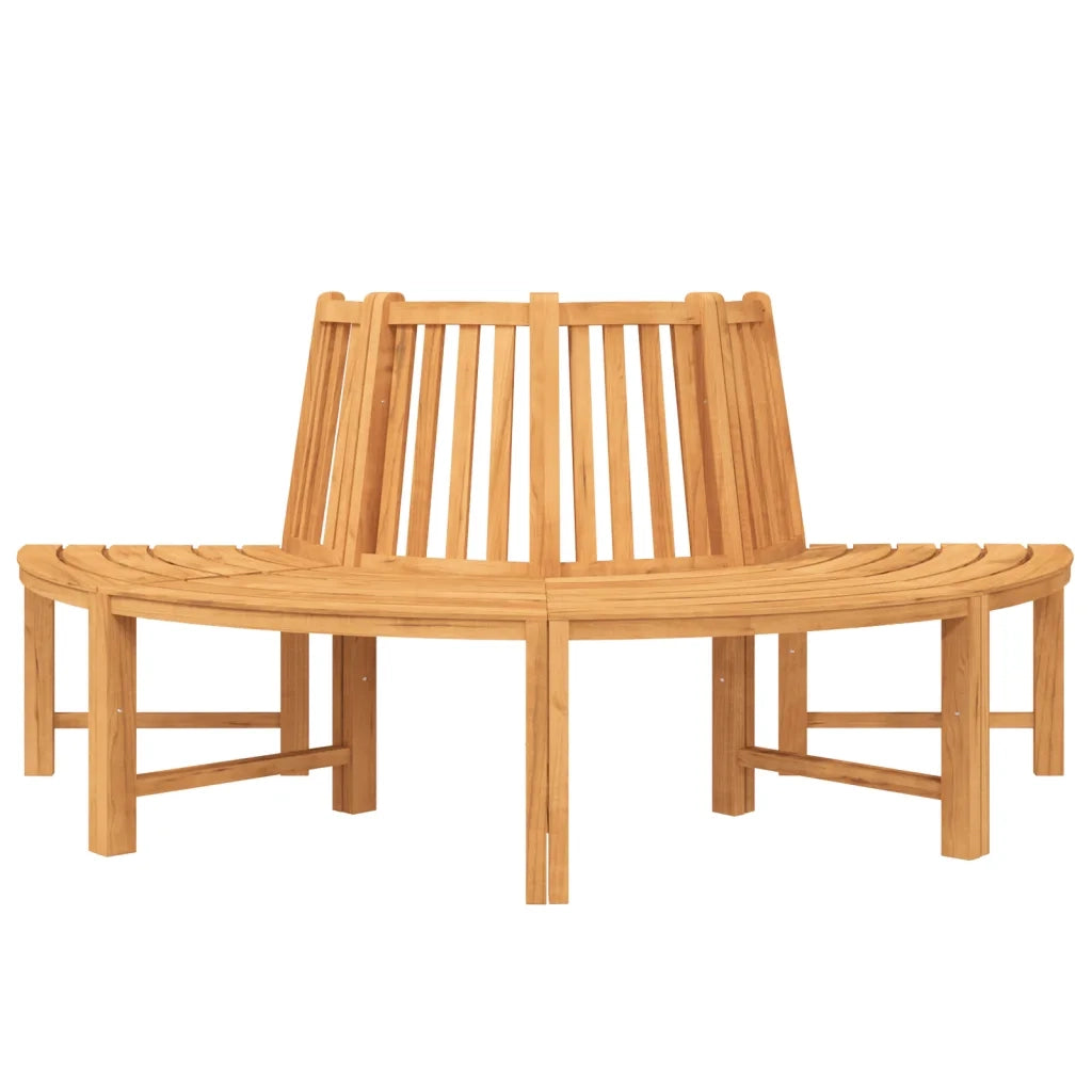 Panca per Albero Semi Circolare Ø201 cm Legno Massello di Teak 364405