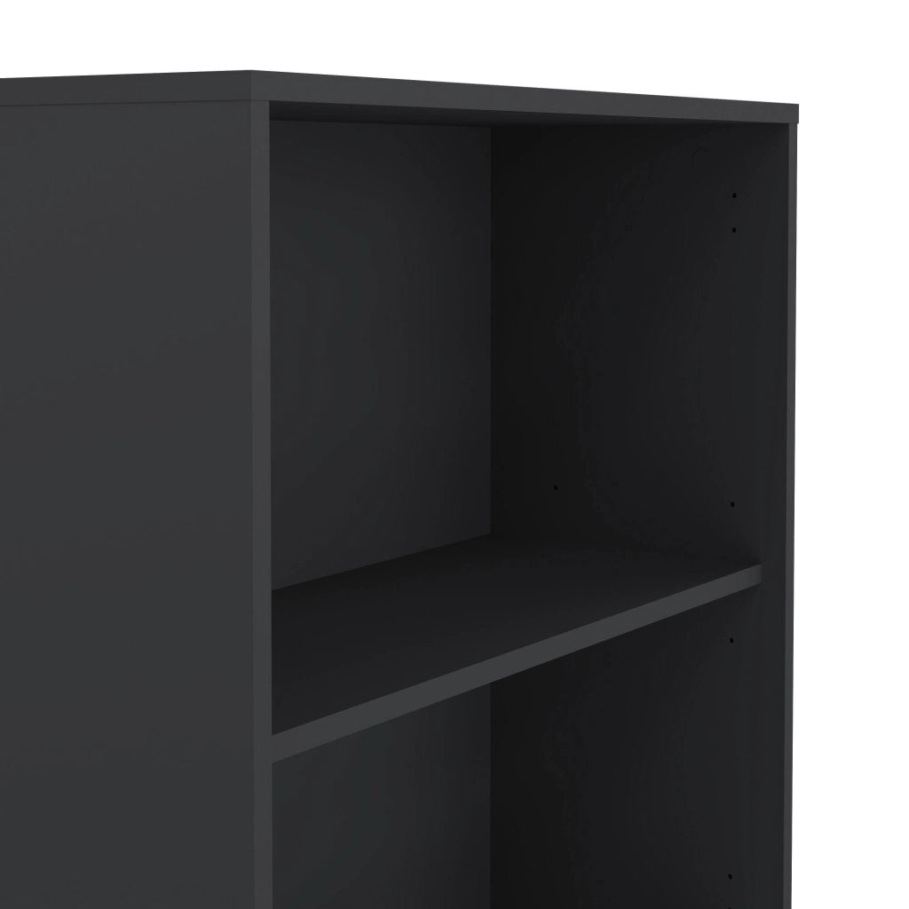 Libreria Penh, Scaffale da ufficio, Mobile portalibri, Biblioteca, 80x34 h205 cm, Grigio