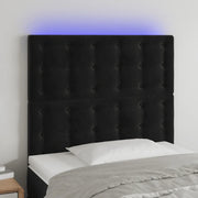 Testiera a LED-Testata con LED Nera 100x5x118/128 cm in Velluto 382707
