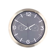 Orologio da Parete Analogico 30cmx30cm Silenzioso con Termometro e Igrometro Grigio Nedis