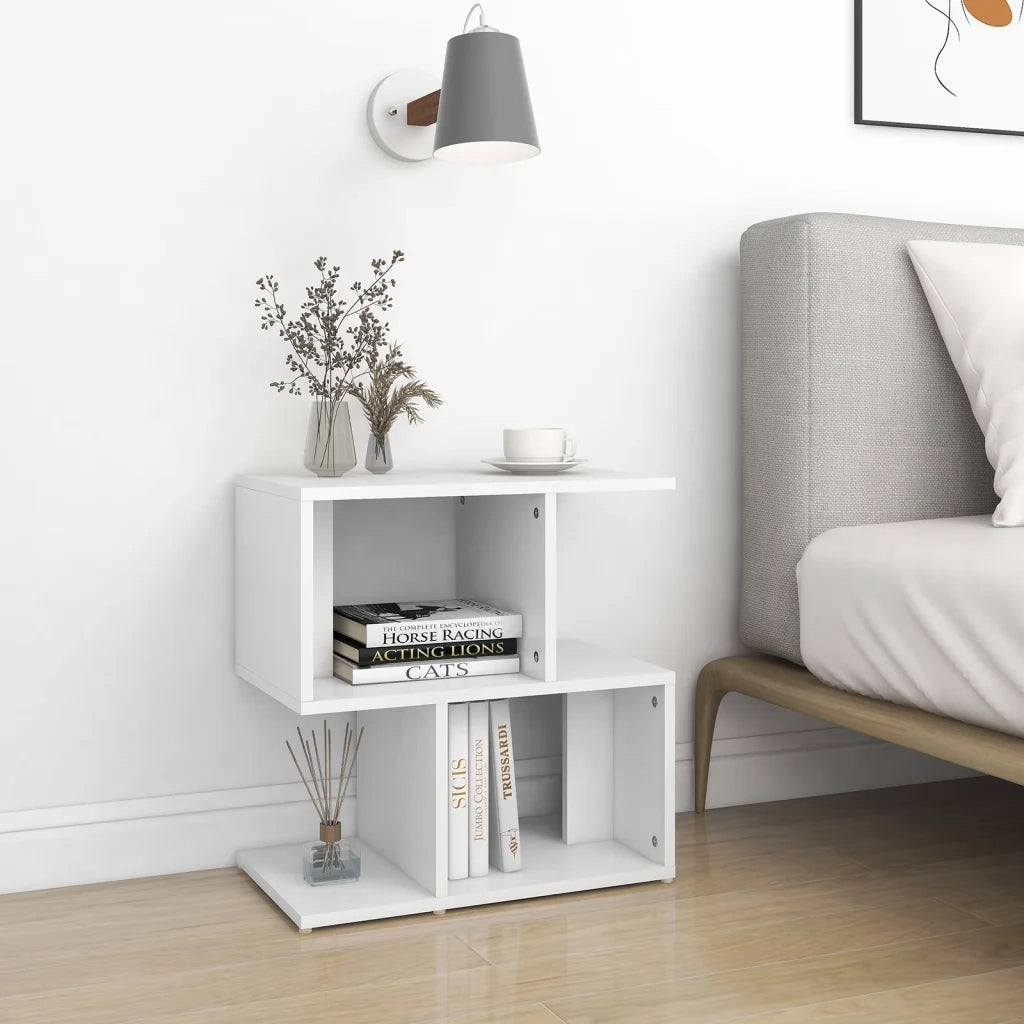 Comodino Bianco 50x30x51,5 cm in Legno Multistrato 806364