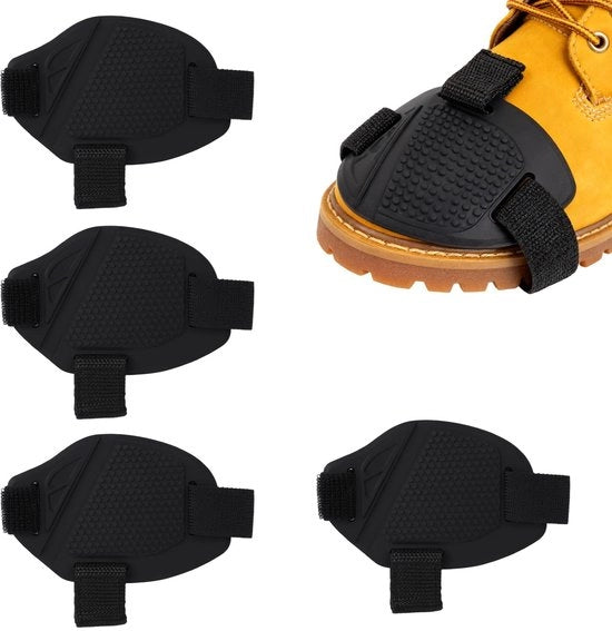 Protezioni per scarpe in PVC flessibili, 4 pezzi, 12x8cm, con protezione antiscivolo e copertura per pedale di freno, nero