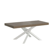 Tavolo Allungabile 120-380x90x77 cm Volantis Premium Tortora Telaio Bianco
