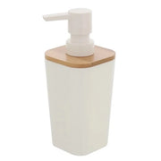 DISPENSER SAPONE BAMBOO IN PLASTICA BIANCA