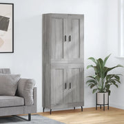 vidaXL Credenza Grigio Sonoma 69,5x34x180 cm in Legno Multistrato