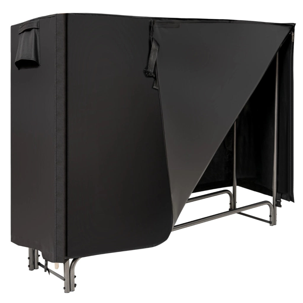 Porta legna con copertura impermeabile e struttura in ferro pesante per camino, Mensola portalegna Nero 153cm-Accessori caminetti e stufe a legna