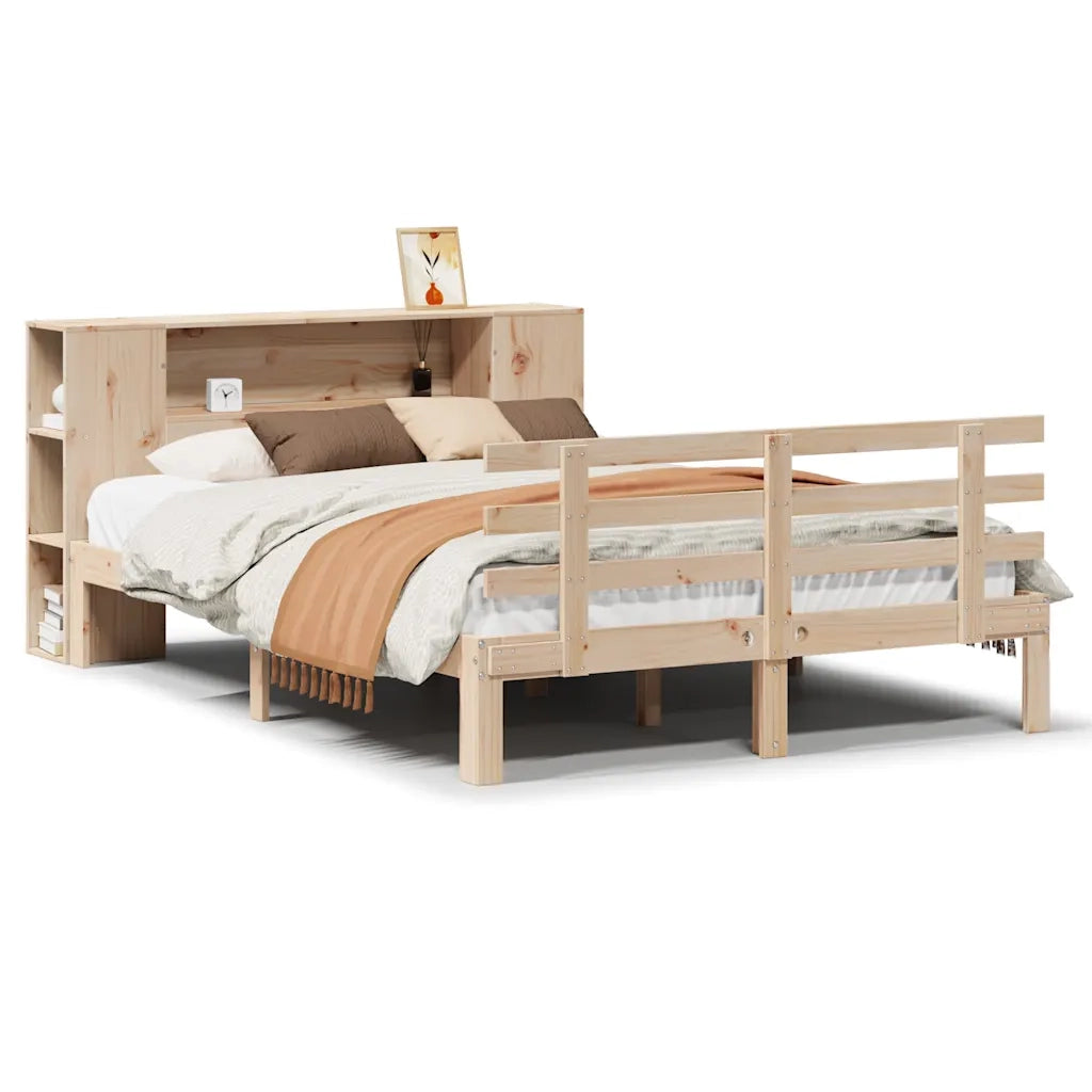 vidaXL Letto Libreria senza Materasso 140x190 cm in Legno di Pino
