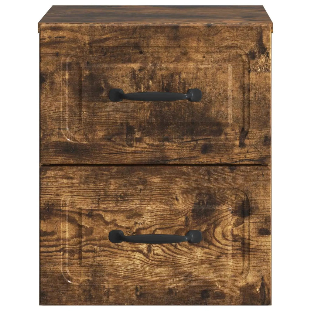 Mobiletto da notte a muro Rovere Fumo 34,5 x 33 x 40 cm 899325