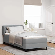 Letto a molle con materasso Grigio chiaro 100 x 200 cm Tessuto 3340073