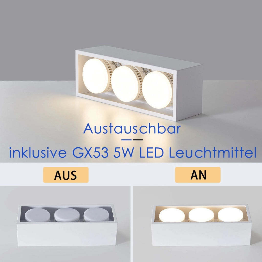 ZMH Faretto da soffitto LED quadrati 3 fiamme rotanti