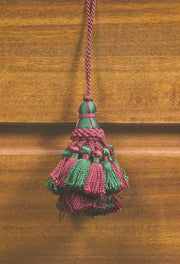 FIOCCO PER CHIAVI CM.9 VERDE E BORDO- 6,0 pz