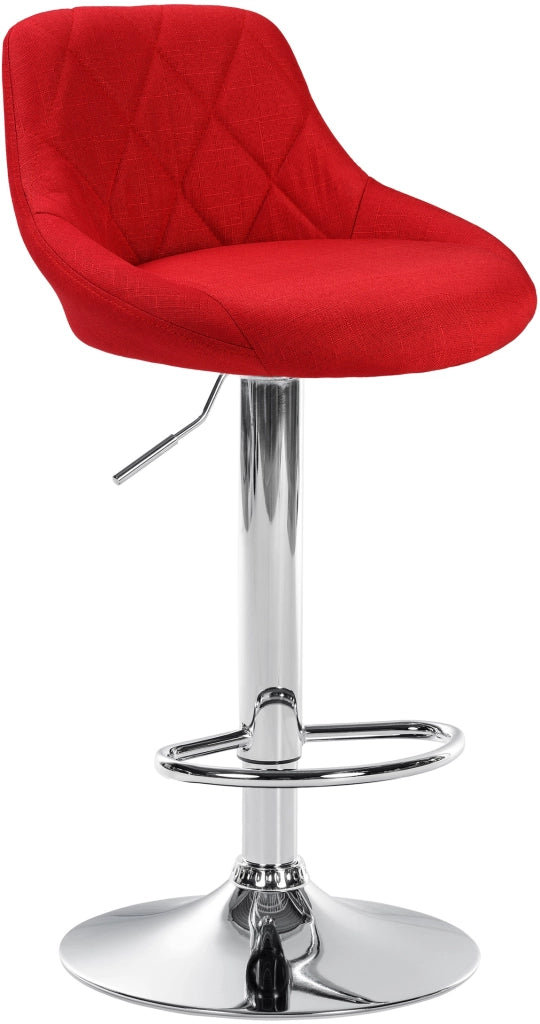 Sgabello bar LAZIO in tessuto rosso,cromo